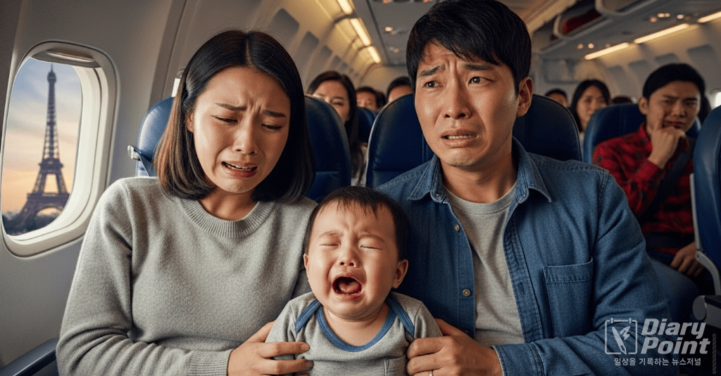 “10시간 비행 내내 아기 울음”…‘에펠탑 보러 간다’ 부모 편지 논란